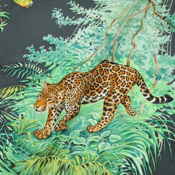 HERMES Brown Silk Scarf